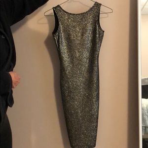 Black and gold body con dress